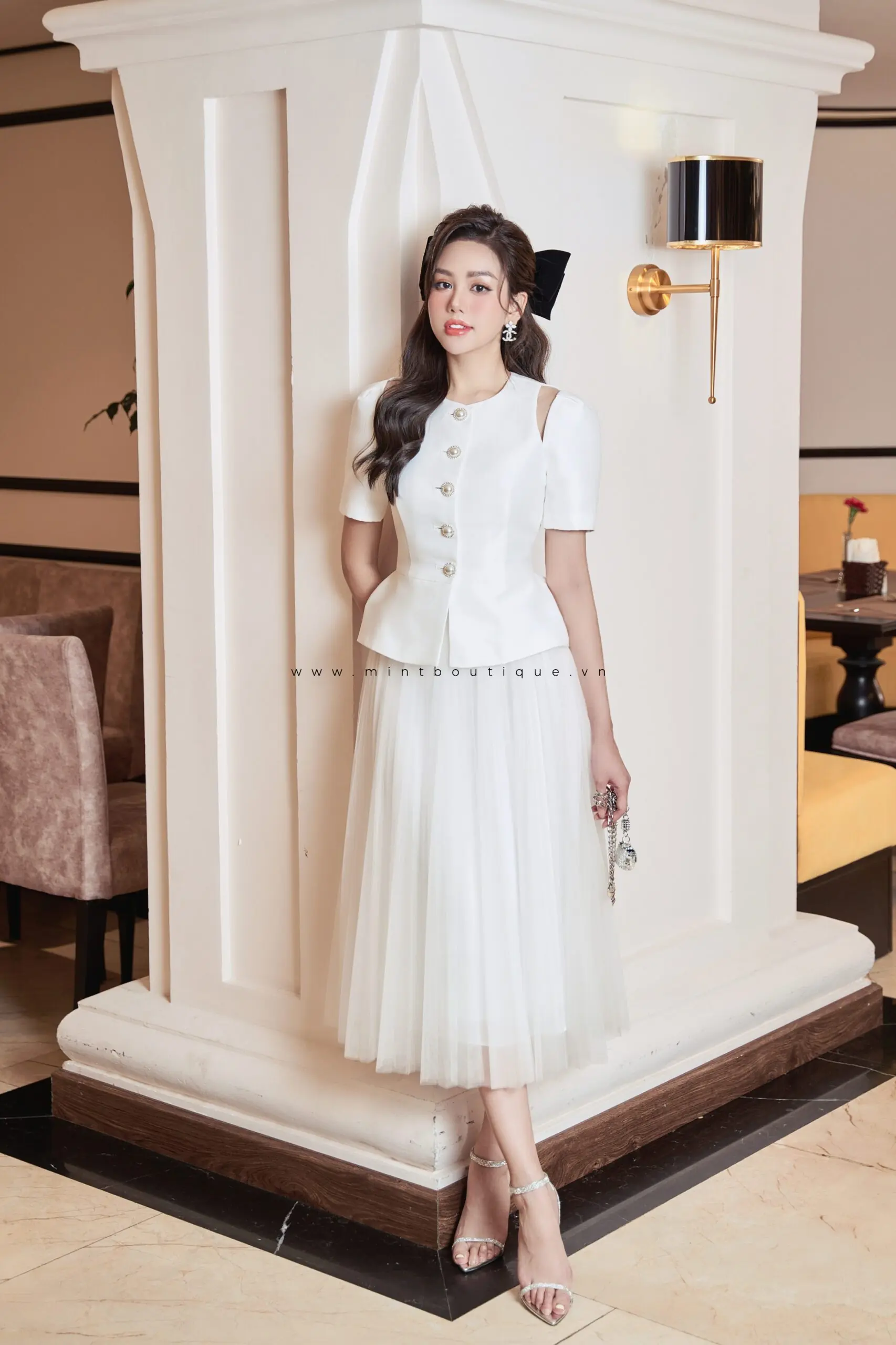 Caroline Set White | Skirt