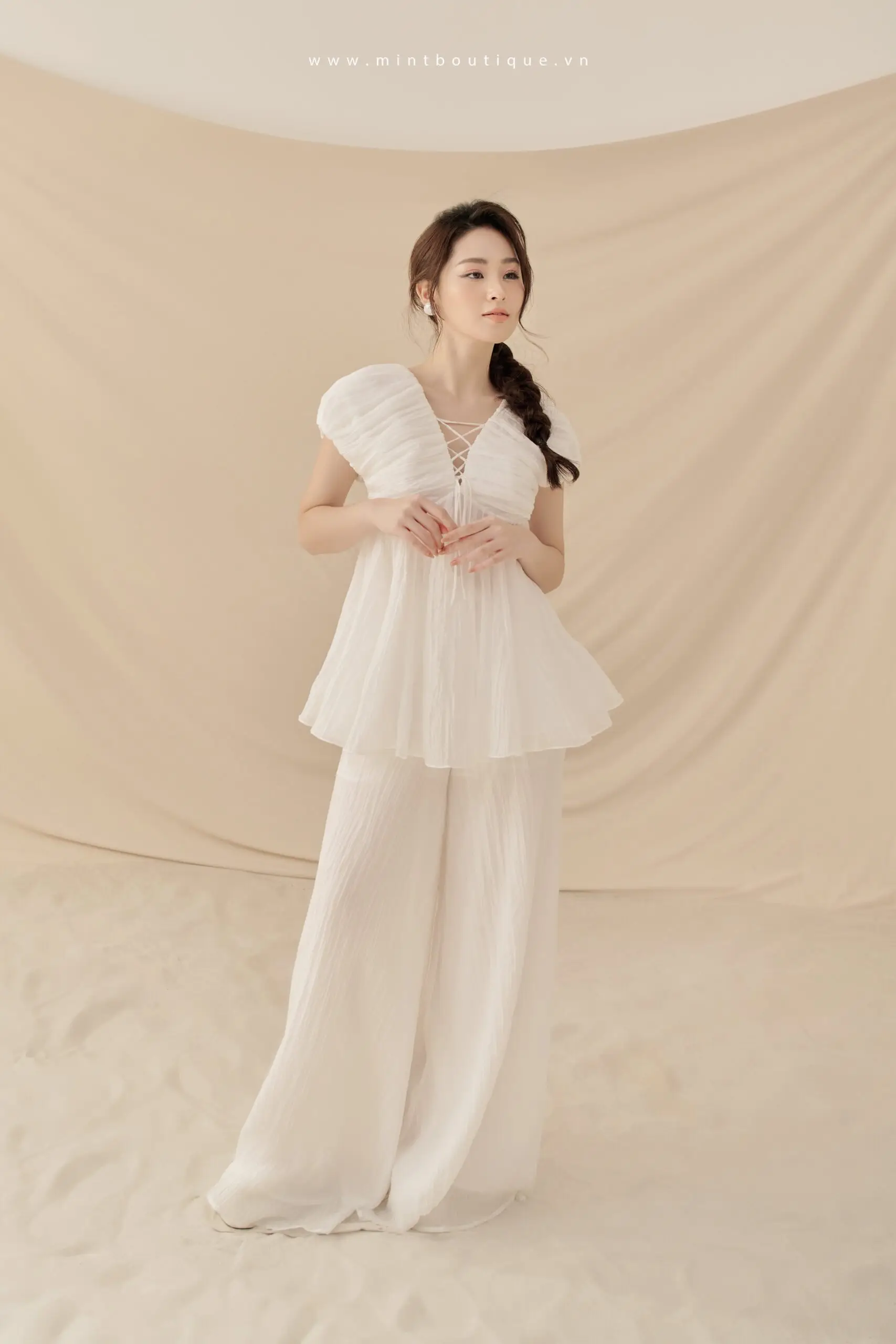 L’Aventura TOP cổ V vai chờm - Image 2